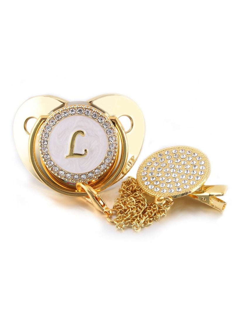 Loquat - Baby Letter Shiny Diamond Pacifier - Image 1