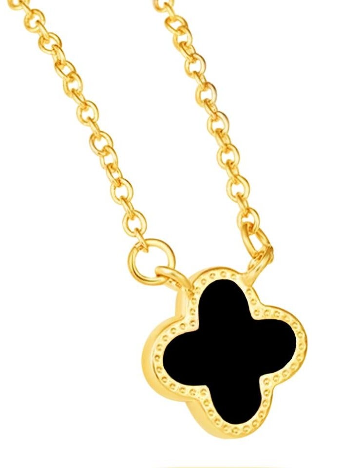 اليسا قلادة البرسيم الذهبي للنساء هدية عيد ميلاد الذكرى السنوية بسيطة وأنيقة - Image 1