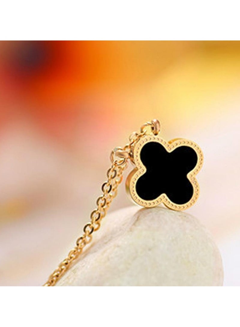 اليسا قلادة البرسيم الذهبي للنساء هدية عيد ميلاد الذكرى السنوية بسيطة وأنيقة - Image 3