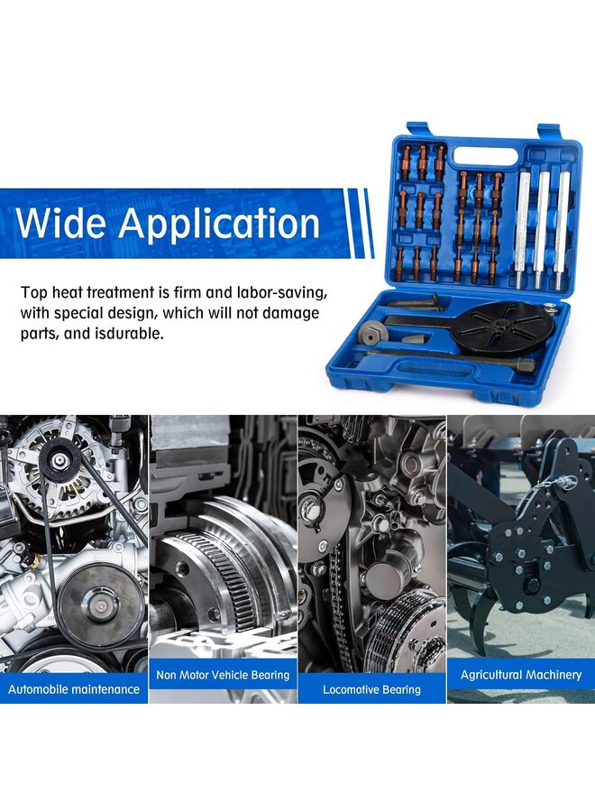 Generic 21-in-1 Bearing Puller Set, Bearing Puller Tool Bearing Removal Tool Bearing Separator Set with 6 Sizes Collets 3-Jaw Puller for Inner Bearing Multifunctional Bearing Disassembly Tool  - Image 2