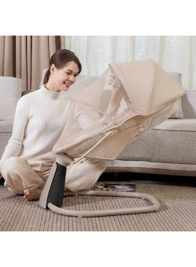 ماستيلا 3 في 1 أورا ديلوكس: سرير بيبي، أرجوحة كهربائية ذكية بـ 5 زوايا حركة، بلوتوث، ريموت كنترول، وناموسية للحماية - Image 3