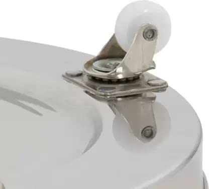 Konquer TimeS Stainless Steel Gas Cylinder Trolley With Wheels | Gas Trolly | Lpg Cylinder Stand With Rubber Protection | Plastic Wheels. - Image 3