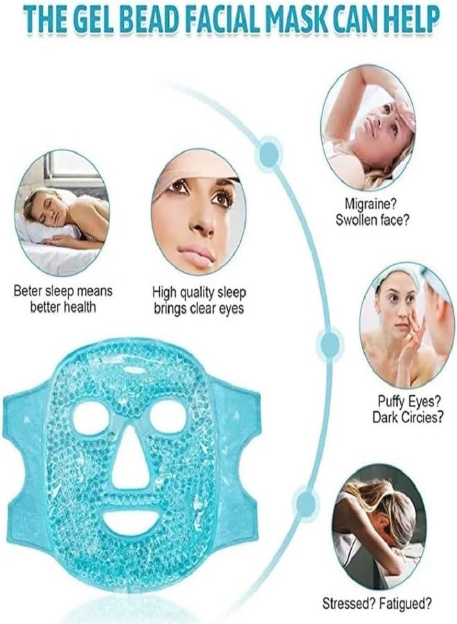 Face Eye Mask Ice Pack With Foam Earplugs, Reduce Puffiness, Bags Under Eyes, Puffy Dark Circles, Hot/Cold Pack With Soft Plush Backing For Woman,1 Count - Image 2
