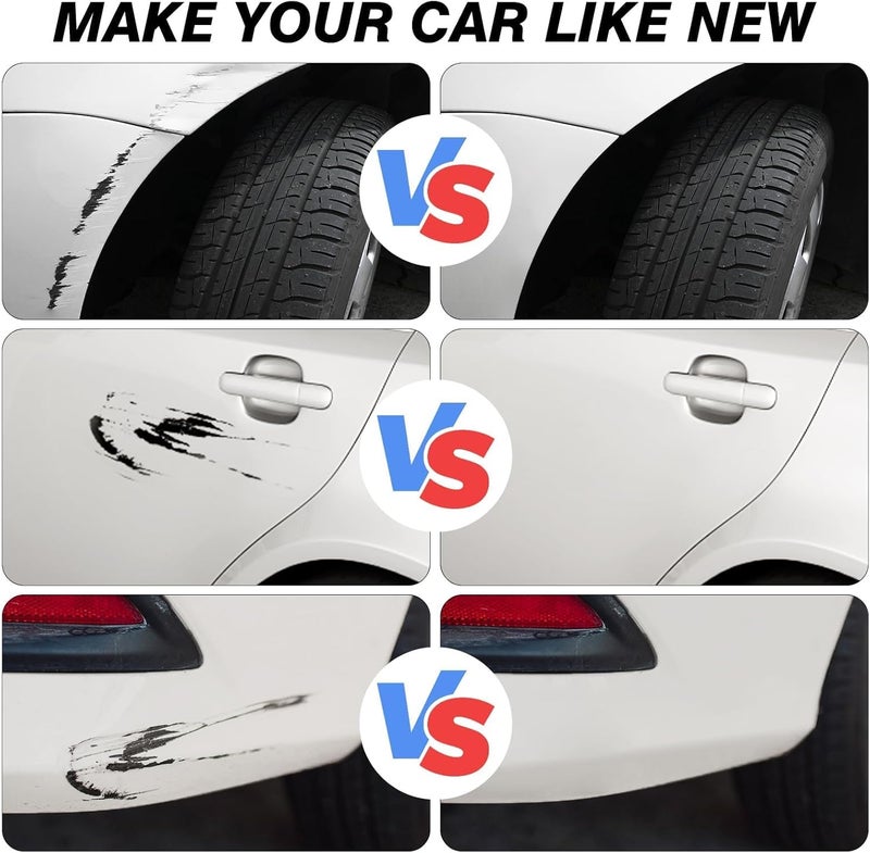 إكسفور معجون إصلاح خدوش السيارات، إزالة خدوش السيارات، طلاء لمس للسيارات لإصلاح خدوش الطلاء، قلم طلاء سيارات 2 في 1، مزيل خدوش السيارات للخدوش العميقة والطفيفة (عبوة من 4، أبيض) - Image 2