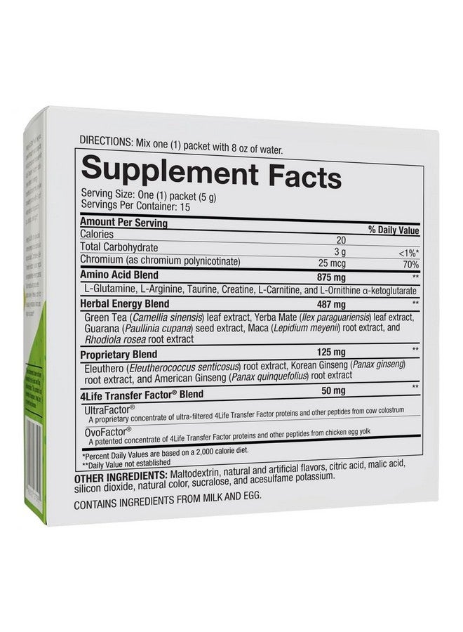 4life 4Life Energy Go Stix - Healthy Energy Source - Kiwi Strawberry Drink Mix - Contains Natural Caffeine from Guarana, Maca, Yerba Mate, and Green Tea Leaf Extract - 15 Packets - Image 2