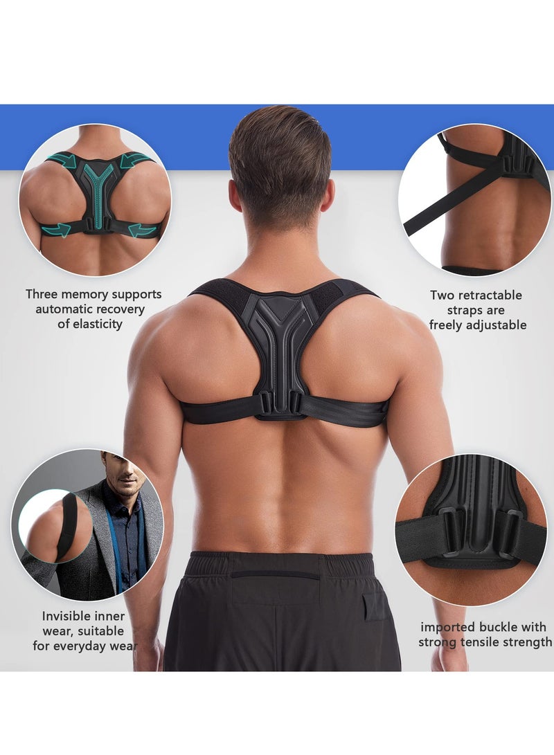 1PCS Black L Size Back Correction Strap Adjustable Posture Corrector Spine Straightener for Relief of Neck Shoulder Pain Develop Good Seated Standing for Men Women Elderly Teens - Image 2