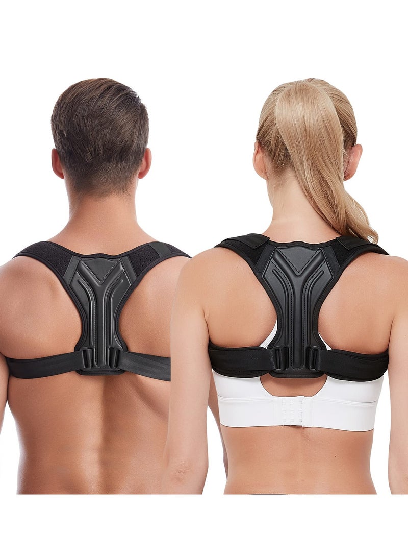 1PCS Black L Size Back Correction Strap Adjustable Posture Corrector Spine Straightener for Relief of Neck Shoulder Pain Develop Good Seated Standing for Men Women Elderly Teens - Image 1