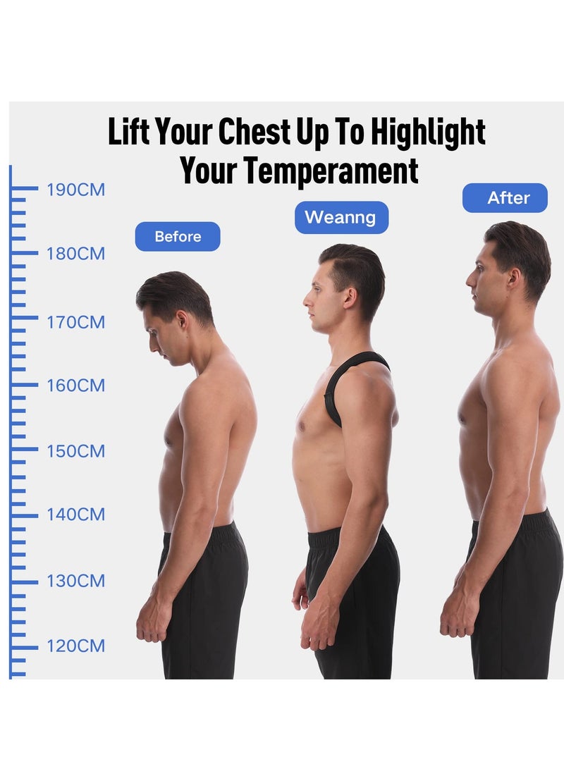 1PCS Black L Size Back Correction Strap Adjustable Posture Corrector Spine Straightener for Relief of Neck Shoulder Pain Develop Good Seated Standing for Men Women Elderly Teens - Image 3