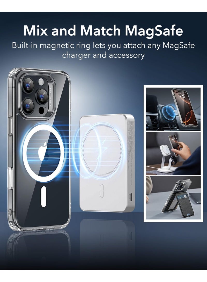 أنيوغرو متوافق مع حافظة Apple iPhone 16 Pro Max،  دعم MagSafe المغناطيسي، غطاء شفاف iPhone 16 Pro Max مع زر كاميرا مستقل، حماية من السقوط بمستوى عسكري - شفاف - Image 2