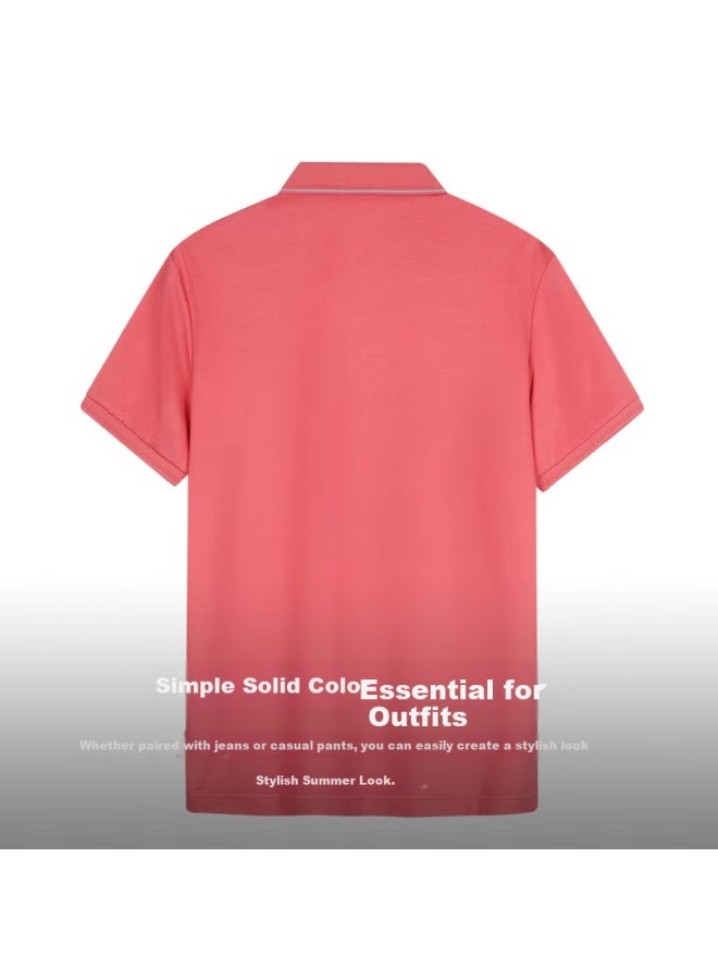 TRIES Caizi Men'S Polo Shirt, Summer Short Sleeve, 7A Antibacterial, Cool And Breathable, Jacquard Contrasting Collar, Embroidered Lapel Top - Image 2