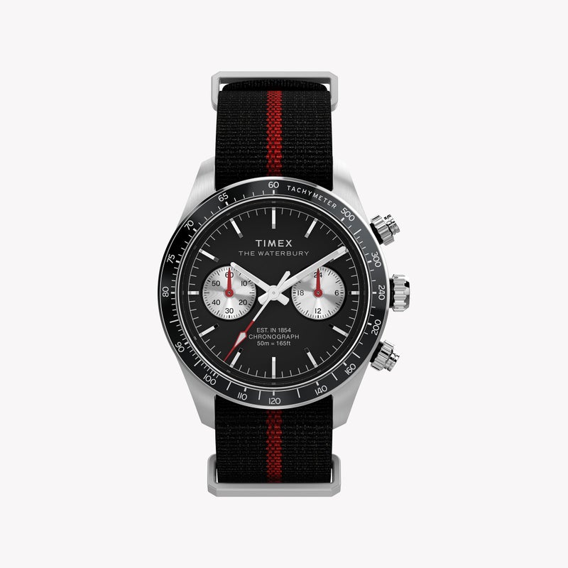 TIMEX Waterbury Heritage Chrono SST Black Dial Fabric Strap TW2Y38900 | Men's Sports Watch - Image 1
