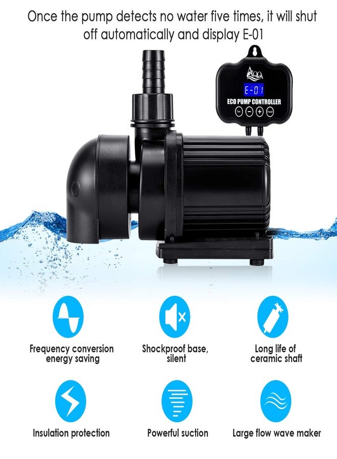 AQQA Controllable Aquarium Water Pump,45W 12000GPH Circulation Make Wave/Feed Mode/20 Options Flow Adjustable, Amphibious Submersible or Land Powerful Return Pump for Saltwater & Freshwater - Image 5