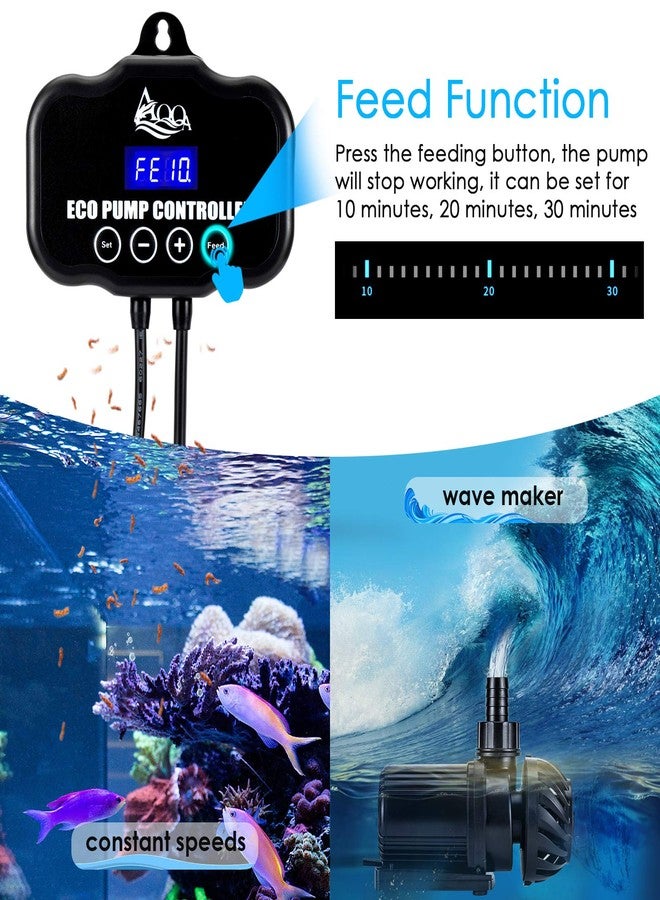 AQQA Controllable Aquarium Water Pump,45W 12000GPH Circulation Make Wave/Feed Mode/20 Options Flow Adjustable, Amphibious Submersible or Land Powerful Return Pump for Saltwater & Freshwater - Image 3