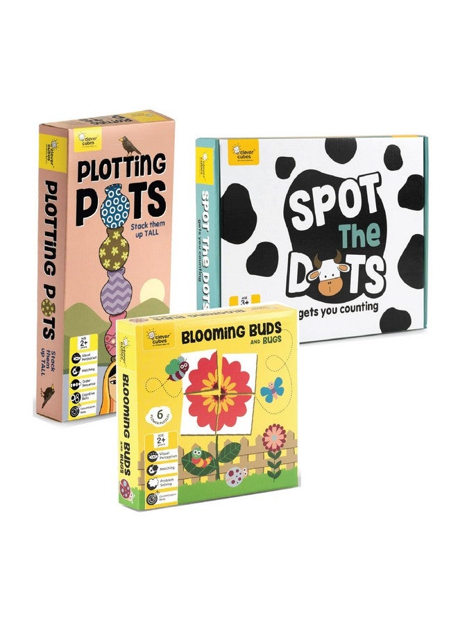 Clever Cubes EDUPACK: Early Learning: Pack of 3 Games: Games for Kids: Birthday Return Gift: Activity Games - Image 1