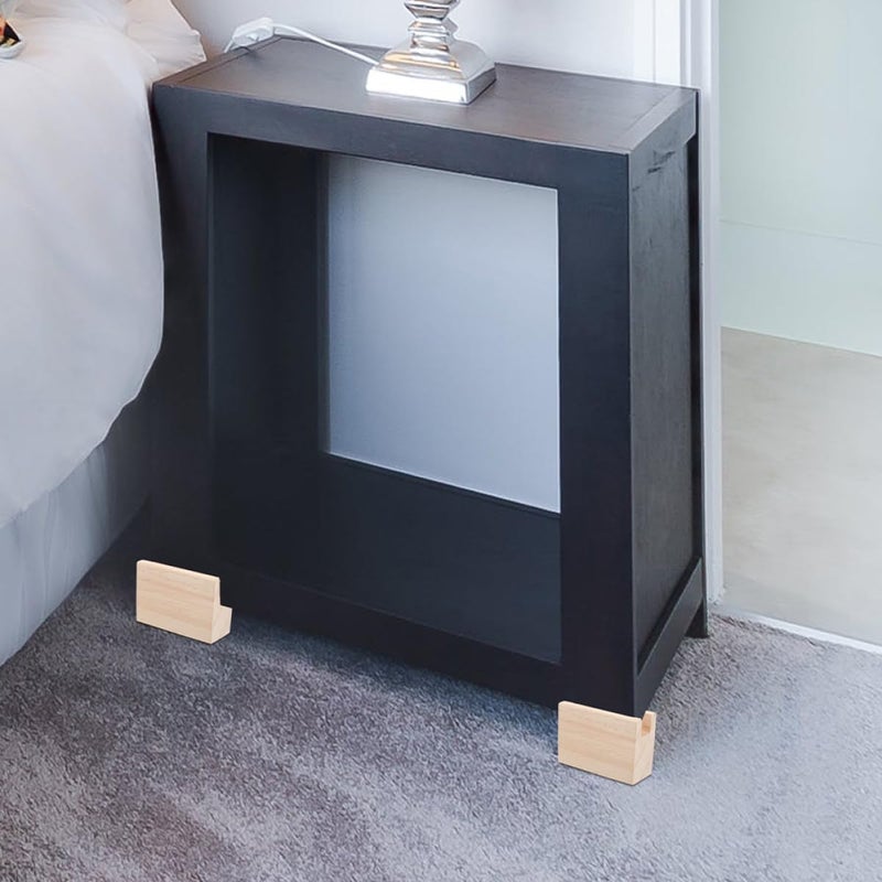 Wooden Bed Risers and Table Leg Risers 10Cm Length with 2Pcs Furniture Lift Supports for Couch, Desk, and Chair Legs in Home and Dormitory Use - Image 4