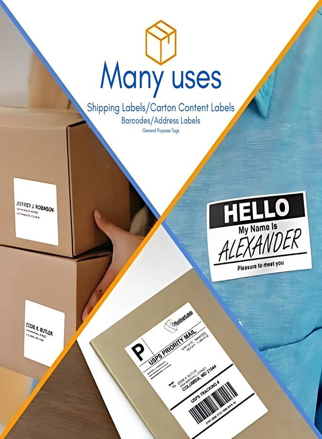 Gitru Direct Thermal Labels, 50mm x 50mm, 2x2 Inch 1000 Labels per Roll, White Self-Adhesive Barcode Stickers, for Barcode Label Printers Print MRP Labels, Product Etc (6 Rolls(6000 Labels)) - Image 4