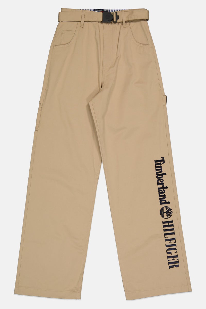 Timberland x Tommy Hilfiger Women Solid No Stretch Carpenter  Straight Pants, Beige - Image 2