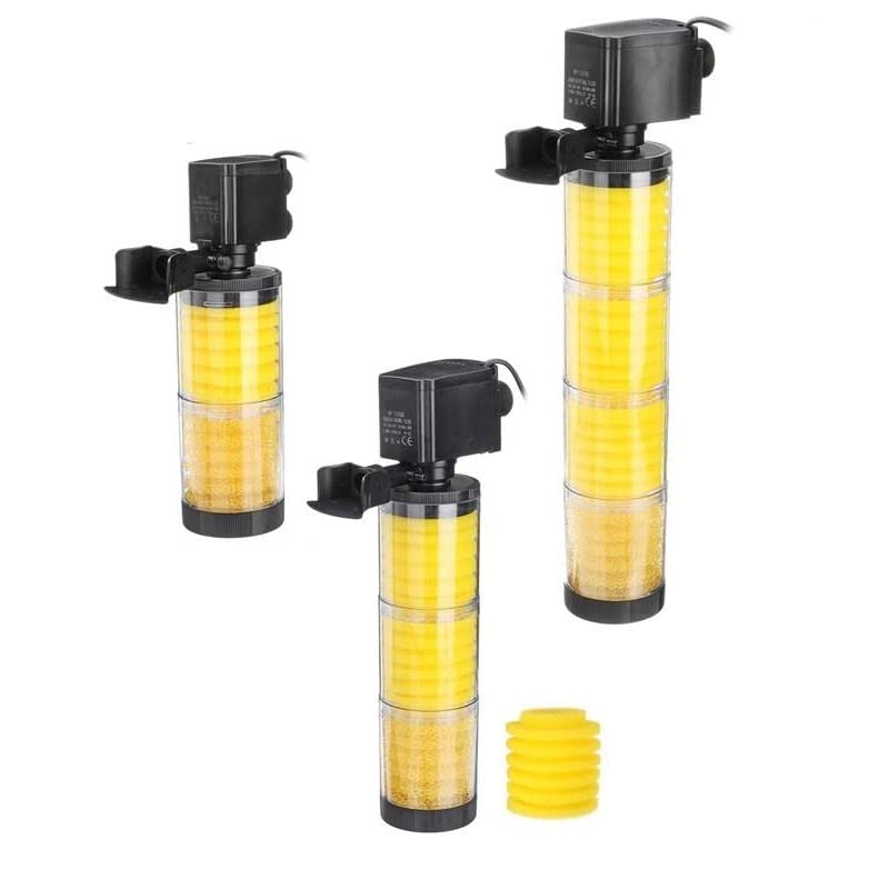 VAYINATO فلتر حوض السمك ®، يصل إلى 2.5 قدم - فلتر طاقة غاطس لحوض السمك 20 واط - 3 في 1 ترشيح، أكسجة وتدفق المياه بطبقتين من Petzlifeworld - Image 5