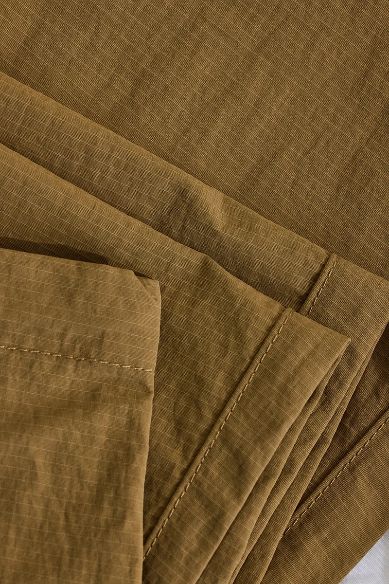 سنيتش Khaki Solid Loose Fit Streetwear Cargo