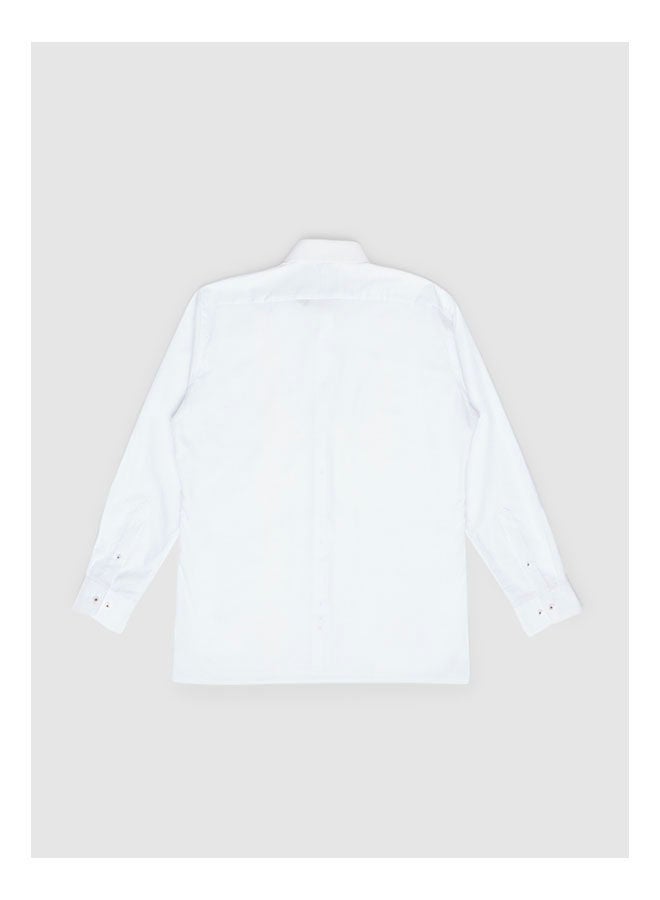 Collared Neck Long Sleeve Plain/Basic Shirt