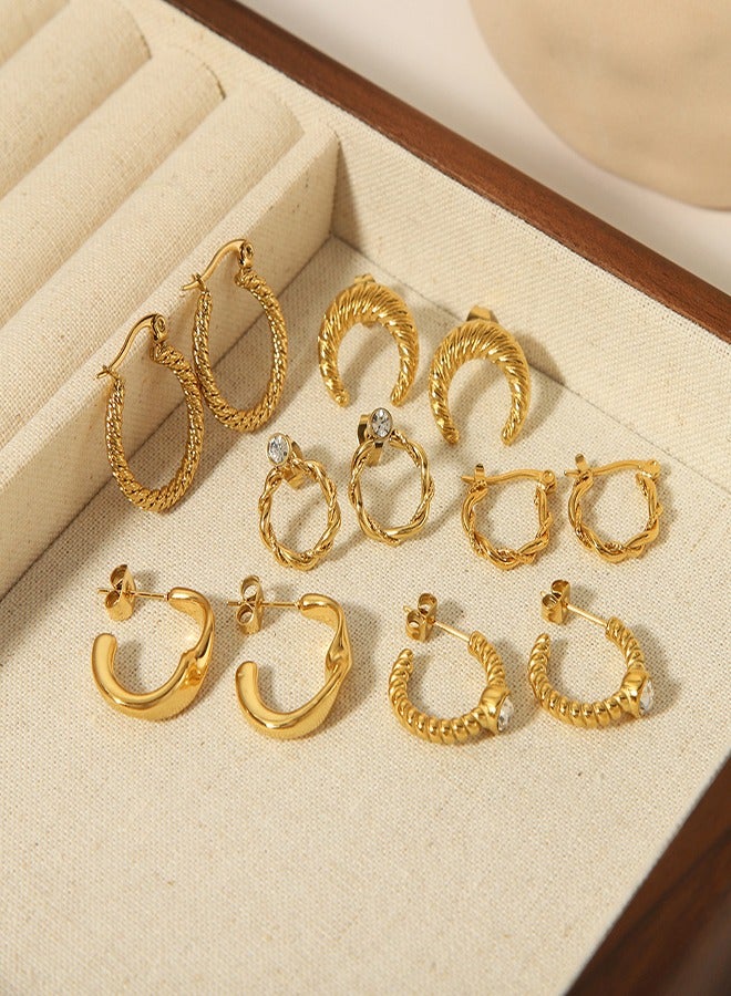 Chic & Comfy Gold Hoop Earrings for Women - Lightweight crescent/moon shaped earrings that are open (c-shaped) earring, Hypoallergenic Earrings, Simple Minimalist Earring, Trendy Fashion Jewelry, No Gemstone, Nickel-Free Lead-Free, Everyday Wedding Birthday Gift for Women and Girls - Image 2