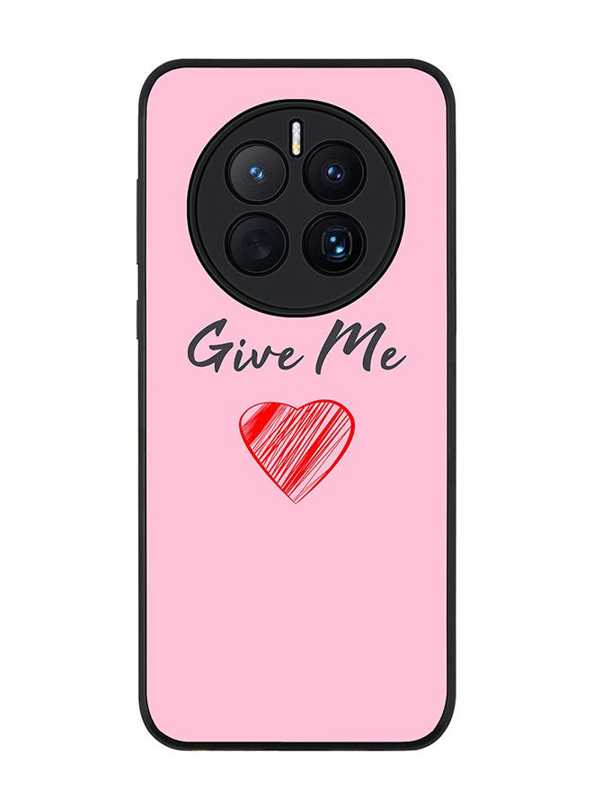 Stylizedd Rugged Black edge case for Huawei Mate 50 Slim fit Soft Case Flexible Rubber Edges Anti Drop TPU Gel Thin Cover - Give me love - Image 1