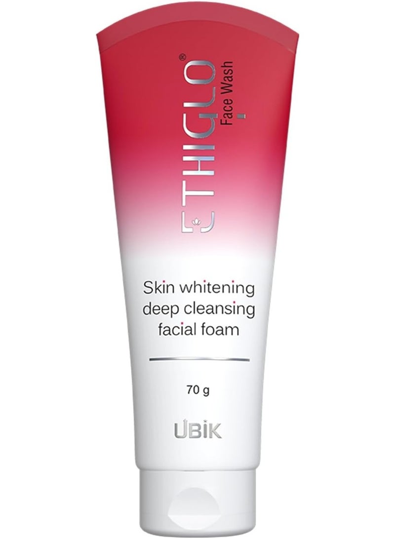 Ethiglo Deep Cleansing Facial Foam Face Wash for Healthy Soft and Smooth Skin | Removes Dirt, Impurities and Excess Oil | Suitable for All Skin Types | Pack of 1 (70ml)