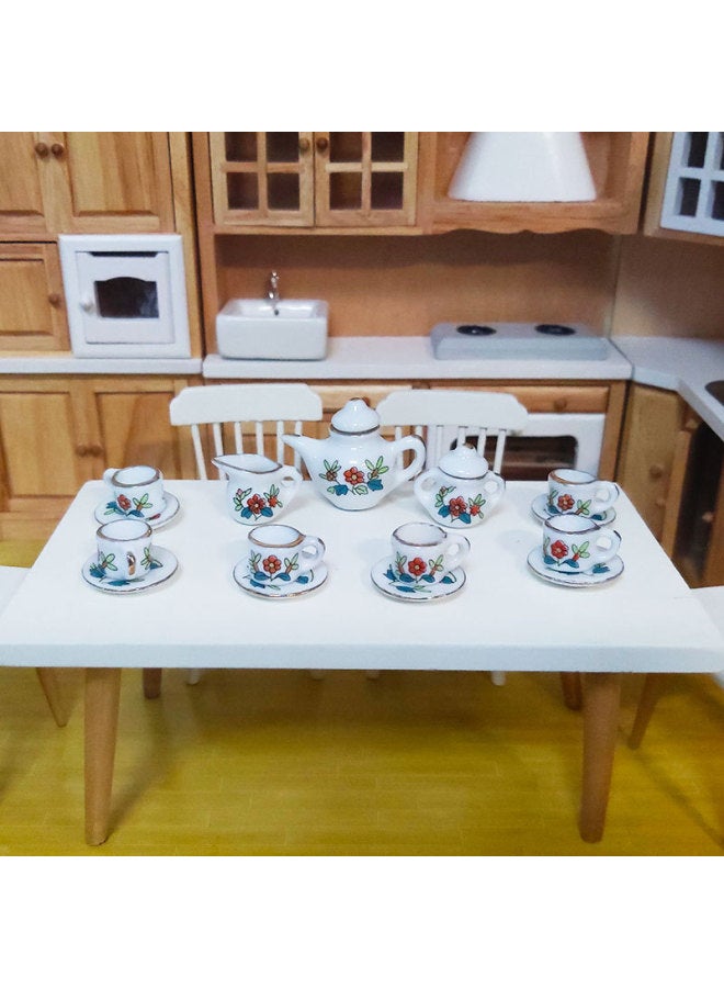 Pocket Story Mini Ceramic Tea Set Children Play House Educational Toys Handmade Model Diy Doll House Accessories-Color:Blue Cloth Impression - Image 3