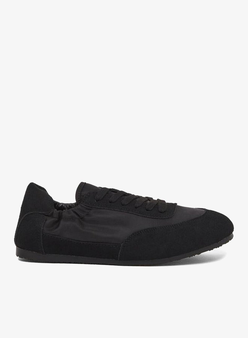 Styli Women Black Elastic Slip On Shoes - Image 1
