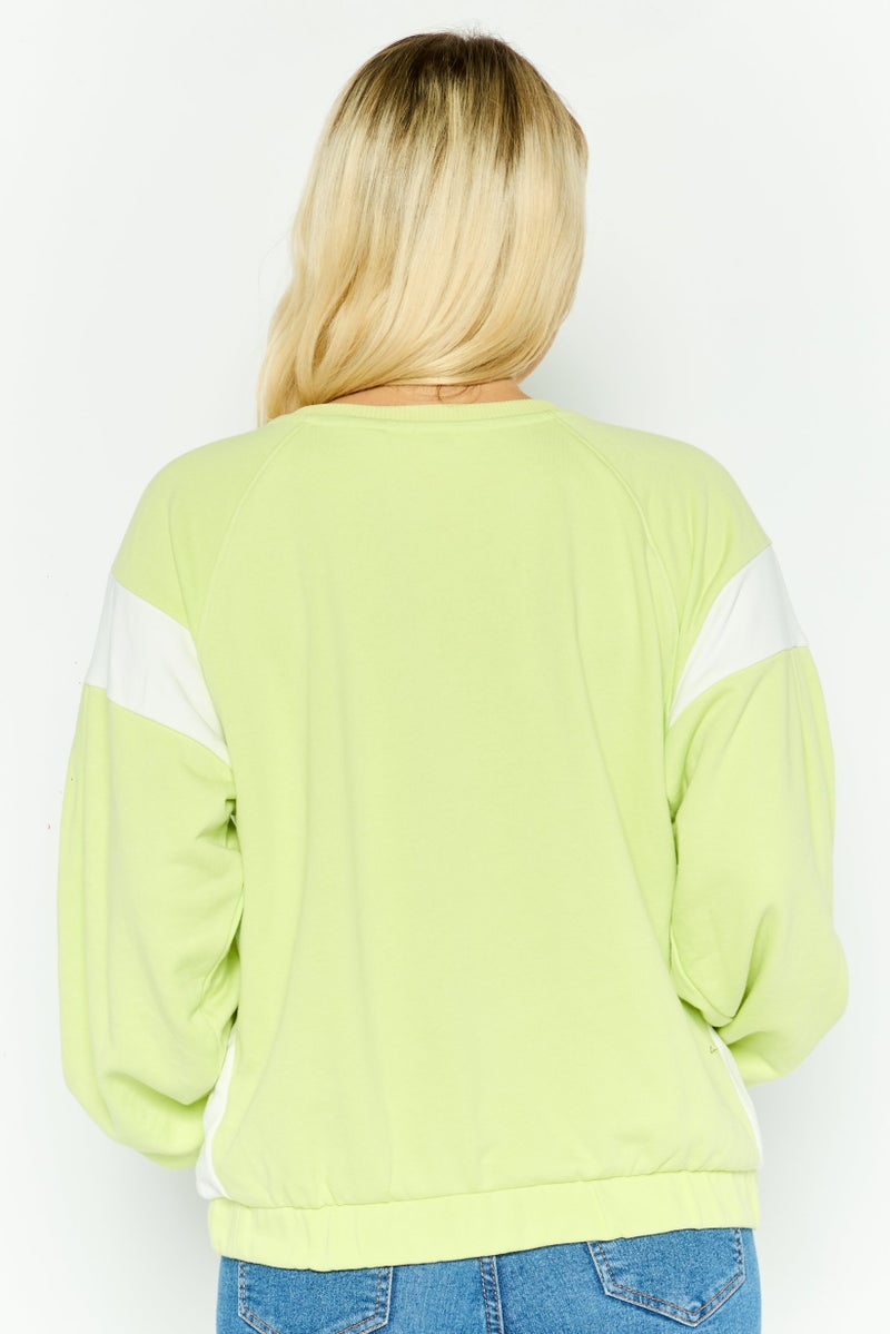Levi's Women Crew Neck Long Sleeves Plain Sweatshirt, Lime - Image 2