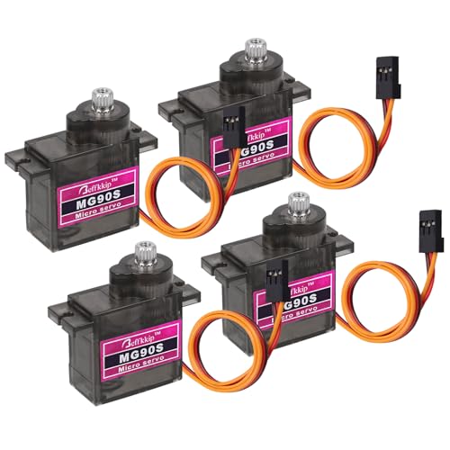 Beffkkip 4PCS MG90S 9g Micro Servo Motor Metal Gear for RC Robot Car Plane Helicopter Mini Servos for Arduino Project - Image 1