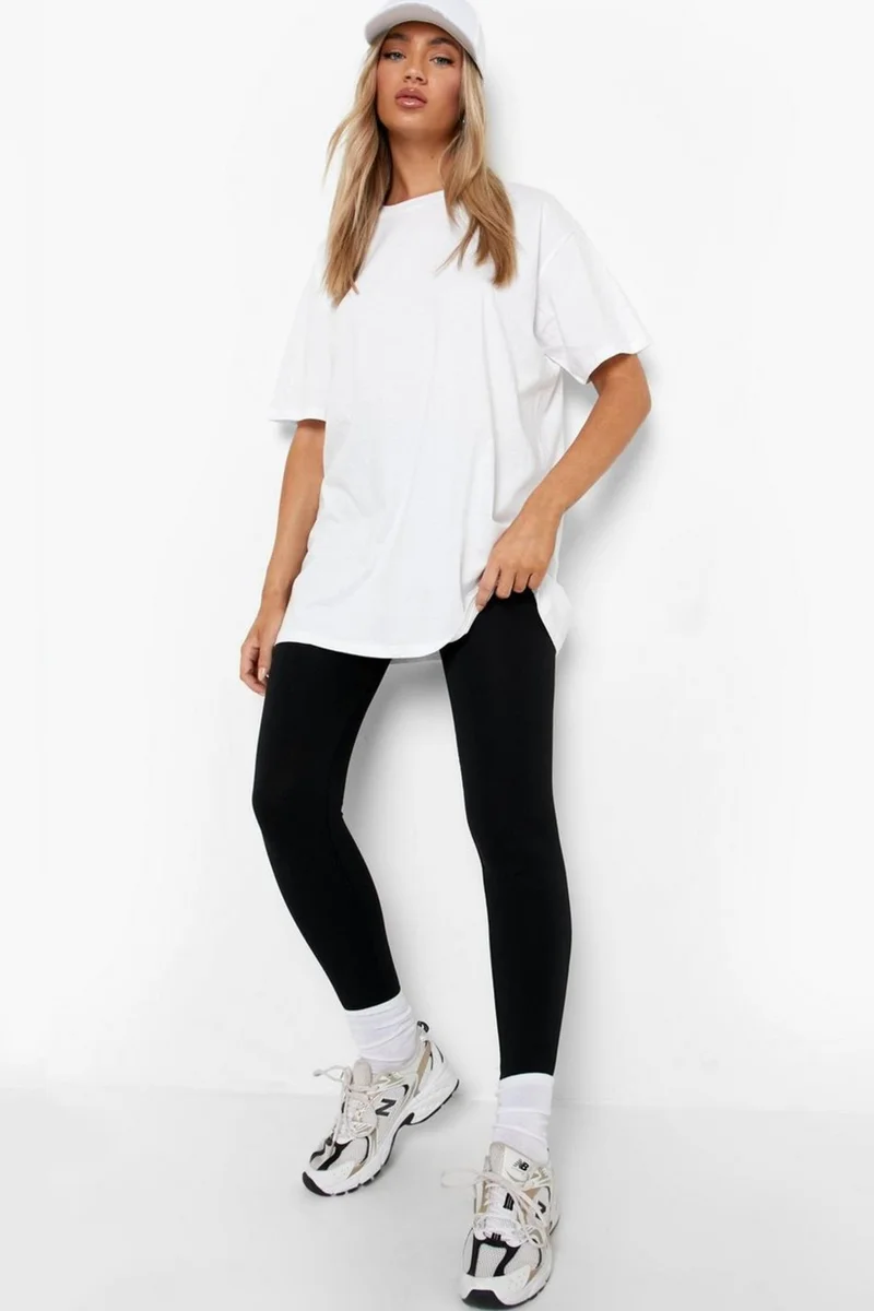 روك اند رول Smile at Life White Short Sleeve Back Printed Women's Oversize T-Shirt