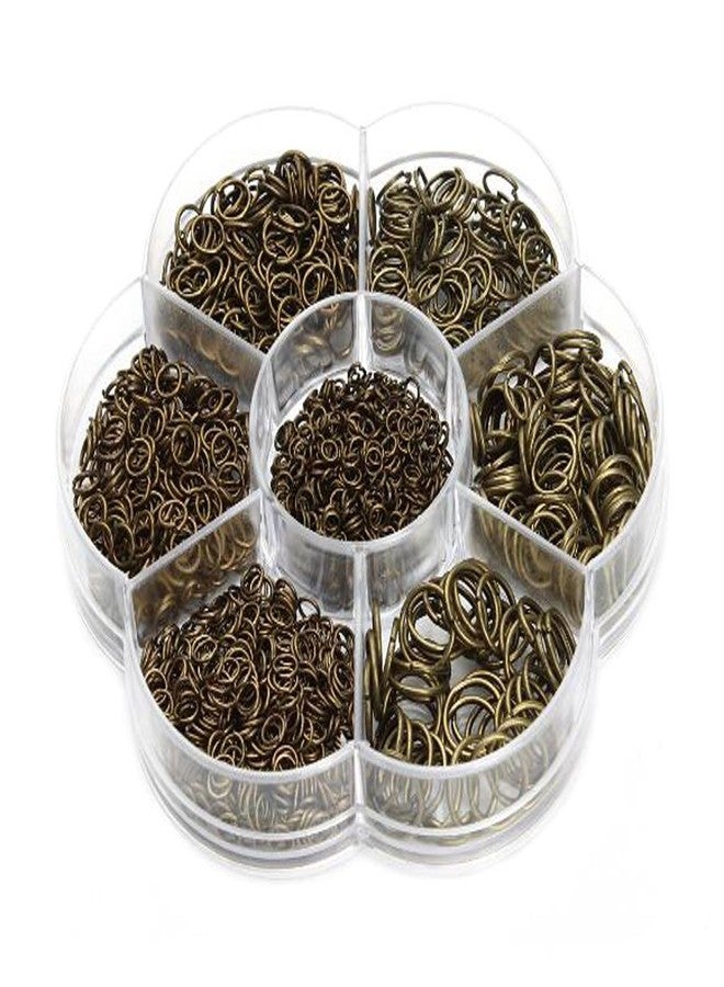 Nicedmm 1450 Pcs Bronze Open Circle Jump Rings - 1 Box 3mm 4mm 5mm 6mm 7mm 8mm 10mm Metal Monocyclic Manual Connection Ring for DIY Handicraft Accessories - Image 1