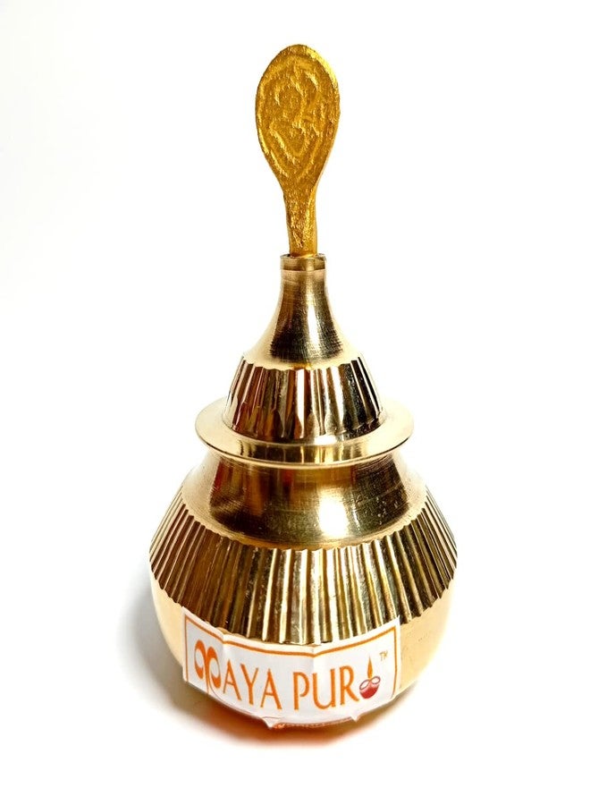 MAYAPURI Pital Sindoor Dibbi/Kumkum/Golden Sindur Box with Stick, Standard Size - Image 1