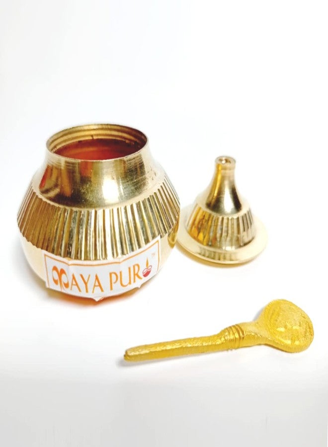 MAYAPURI Pital Sindoor Dibbi/Kumkum/Golden Sindur Box with Stick, Standard Size - Image 5