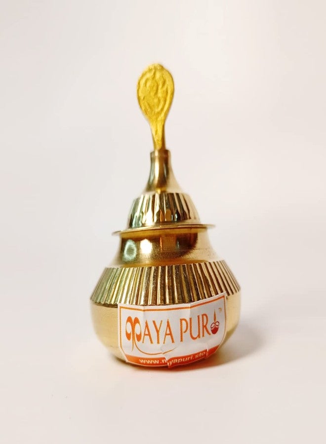 MAYAPURI Pital Sindoor Dibbi/Kumkum/Golden Sindur Box with Stick, Standard Size - Image 4