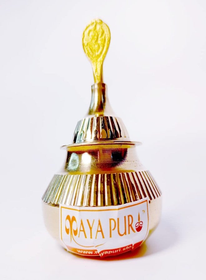 MAYAPURI Pital Sindoor Dibbi/Kumkum/Golden Sindur Box with Stick, Standard Size - Image 2