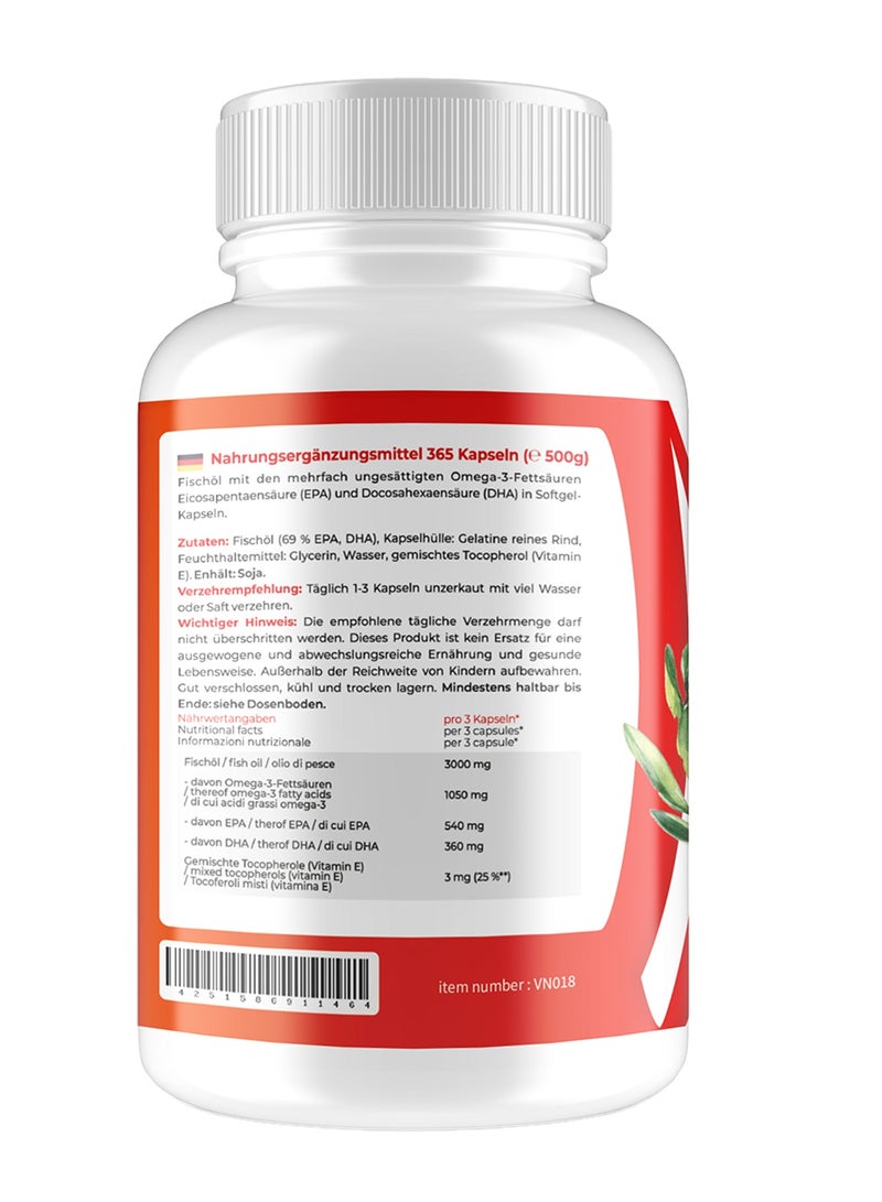 VITASIGN Premium Omega-3 1000mg, 60 Softgels – EPA & DHA, Supports Heart & Brain Health - Image 3