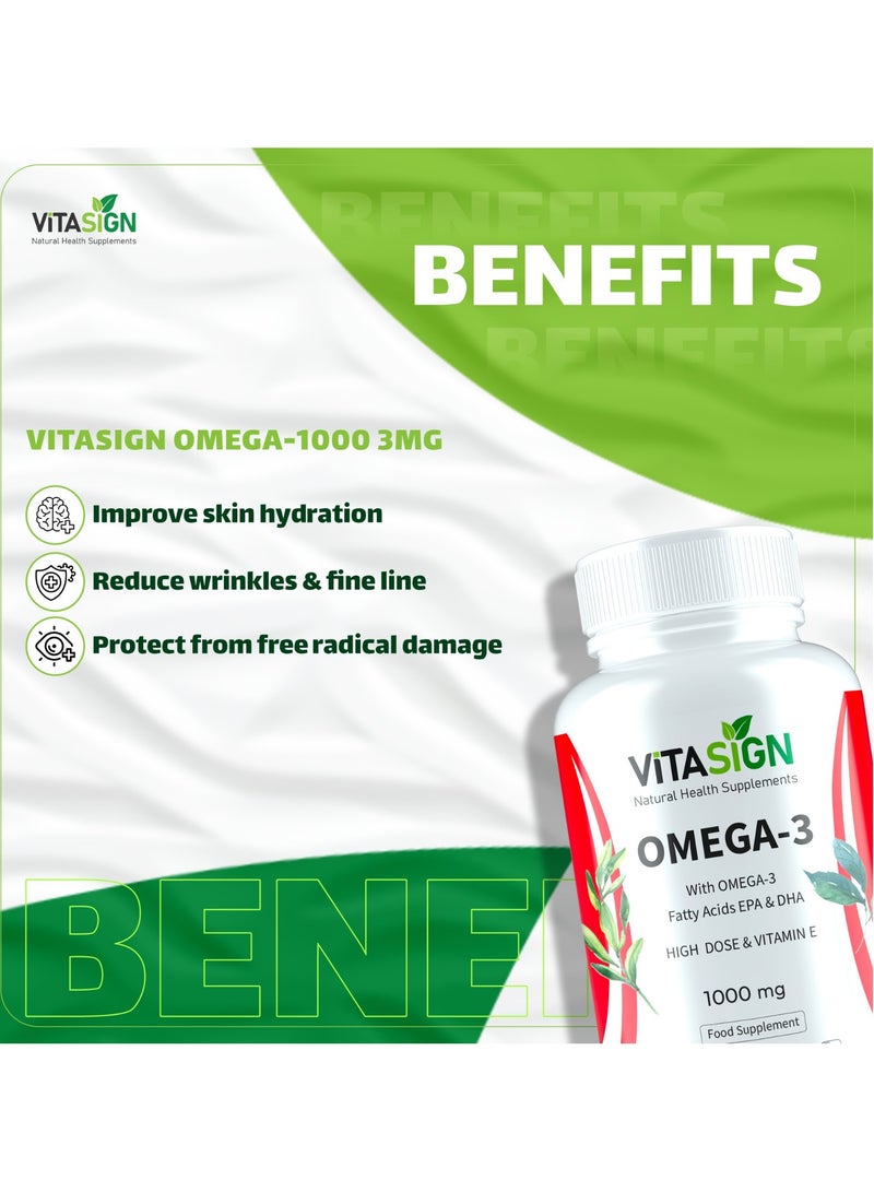 VITASIGN Premium Omega-3 1000mg, 60 Softgels – EPA & DHA, Supports Heart & Brain Health - Image 5