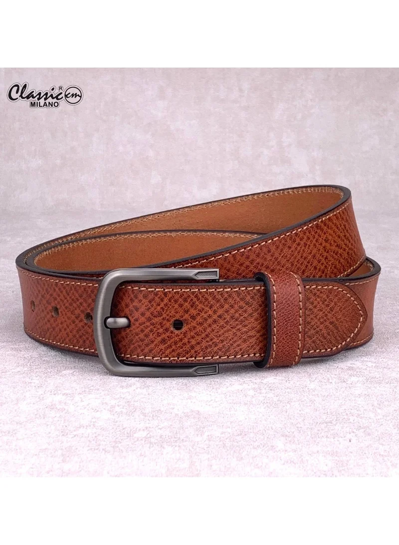 Classic Milano Classic Milano Genuine Leather Belt for Men - Semi-Casual & Party Wear Belt for Jeans, Casual Outfits, and Gifts - Black, Brown & Tan Men’s Belt