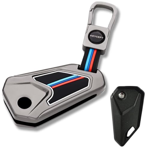 KEYCEPT Metal Alloy Key Cover for Compatible for Universal Bike Hero, RE, Bajaj, TVS, Yamaha, Meteor, Honda, Jawa Bikes flip Key with Keychain (Short Keychain) - Image 1