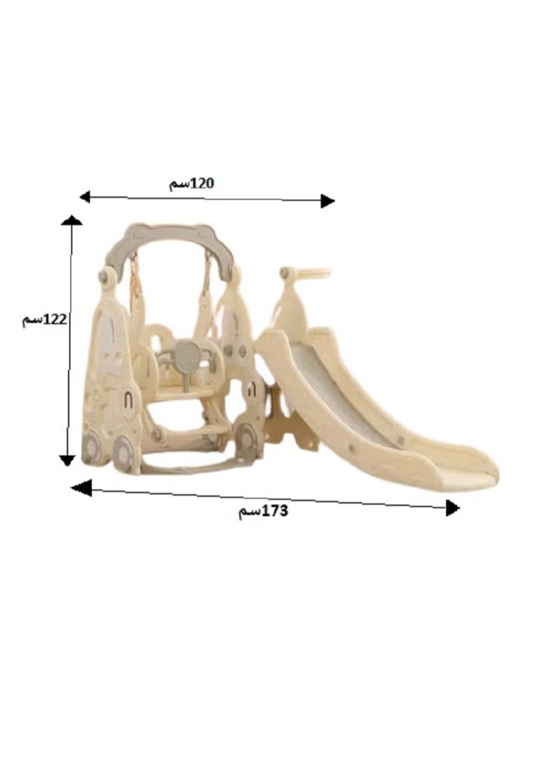 فول جوي مجموعة زحليقة وأرجوحة مع حلقة كرة سلة 3*1 للأطفال،مجموعة ملعب داخلي وخارجي للأطفال الصغار،مجموعة ألعاب تسلق للأطفال - Image 4