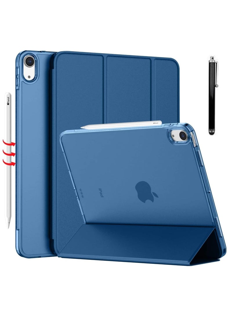 ELTRAZONE Slim Stand Case for iPad Air 13-Inch M2 (2024) - Navy Blue, Smart Shell with Touch ID Support, Auto Wake/Sleep & Translucent Back - Image 1