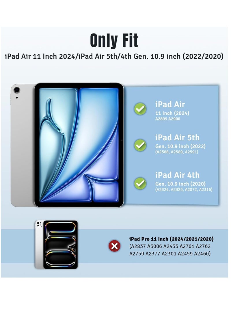 ELTRAZONE Slim Stand Case for iPad Air 13-Inch M2 (2024) - Navy Blue, Smart Shell with Touch ID Support, Auto Wake/Sleep & Translucent Back - Image 2