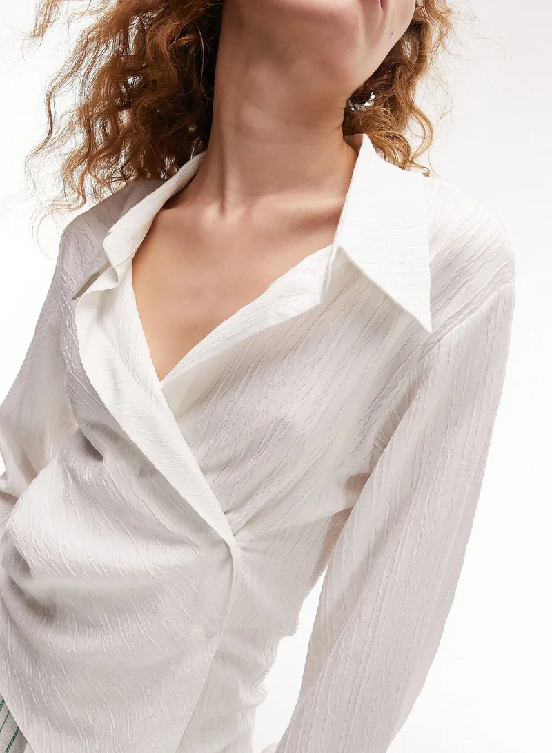 TOPSHOP Pocket Detail Wrap Top