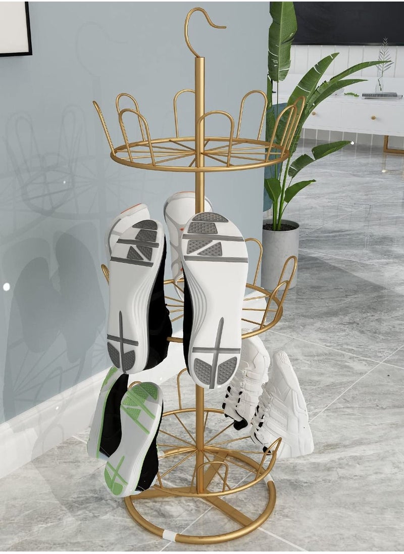 DubaiGallery - Nordic gold iron art shoe rack household outdoor balcony simple slipper rack creative hotel home stay drying rack - Image 1