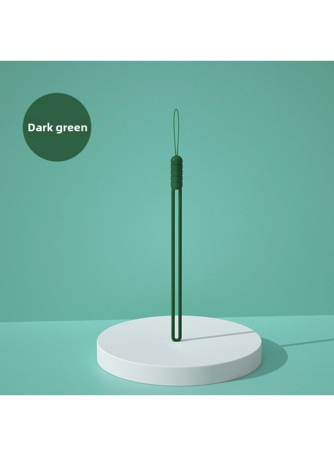 Loquat Silicone Mobile Phone Lanyard Earphone Box Accessories Small Fan Hand Warmer Hanging Rope Short Liquid Silicone Hand Rope-Specifications:Dark Green  - Image 1