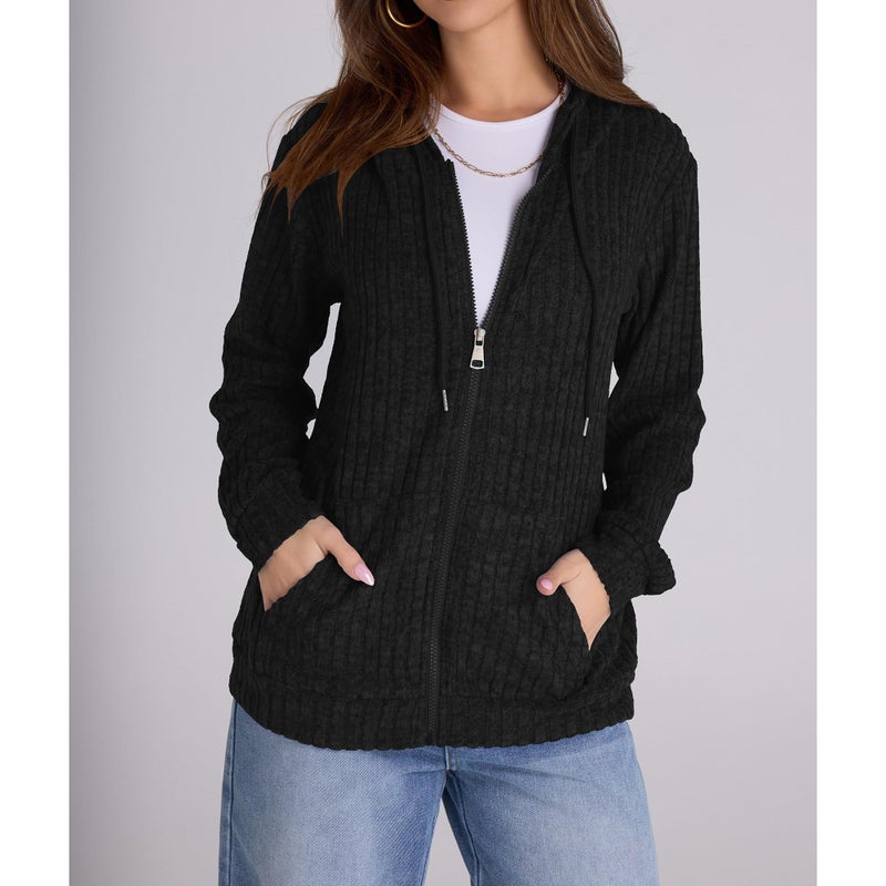 Witsmile Sweatshirt for Women Zip Up Womens Workout Clothes Casual Long Sleeve Track Jackets Black - Image 5