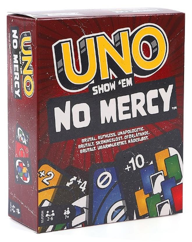 UNO Show 'em No Mercy - Twist to Classic Card Game with Draw 10, Stacking, Swapping & Mercy Rule, Ideal for Kids & Adults, Ages 7+ - Image 1