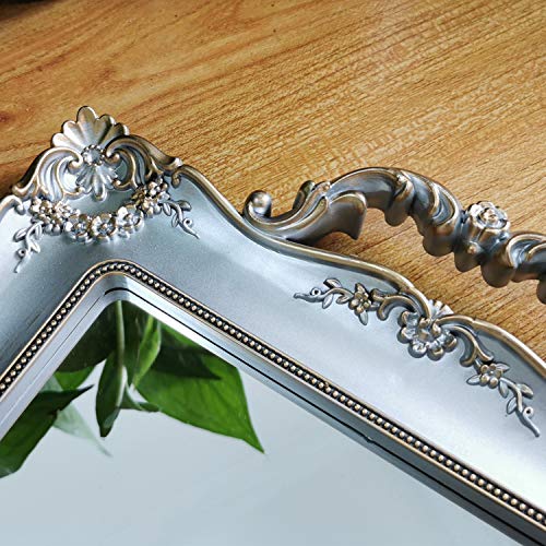 Yamfurga Rectangle Decorative Mirror Tray, French Style, Makeup Organizer, Jewelry Organizer, Serving Tray, 9.5"x 14.9", Golden Silver - Image 4